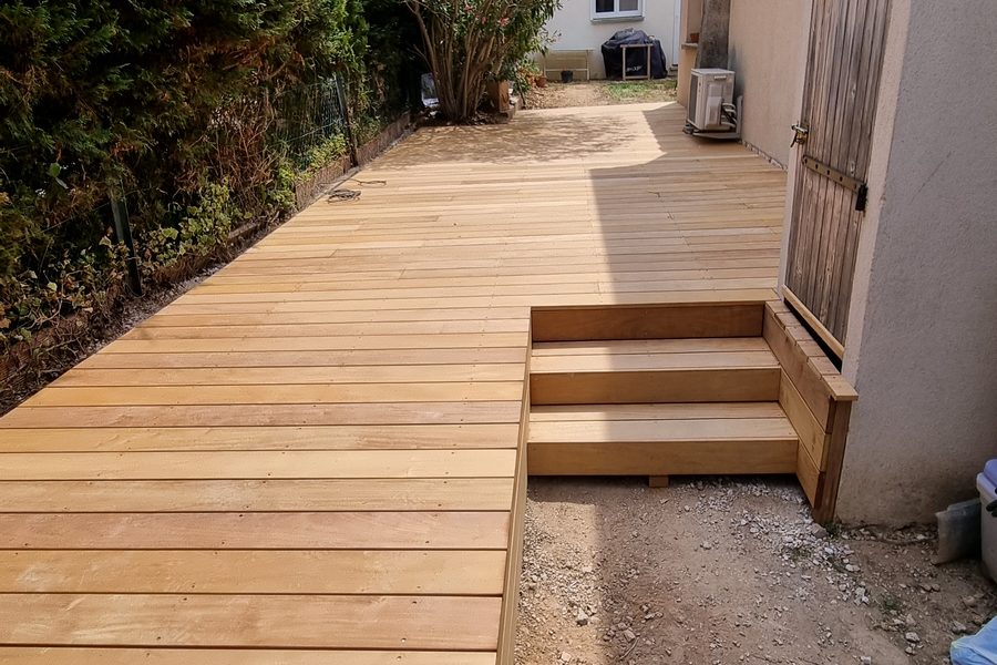 Après terrasse bois posée